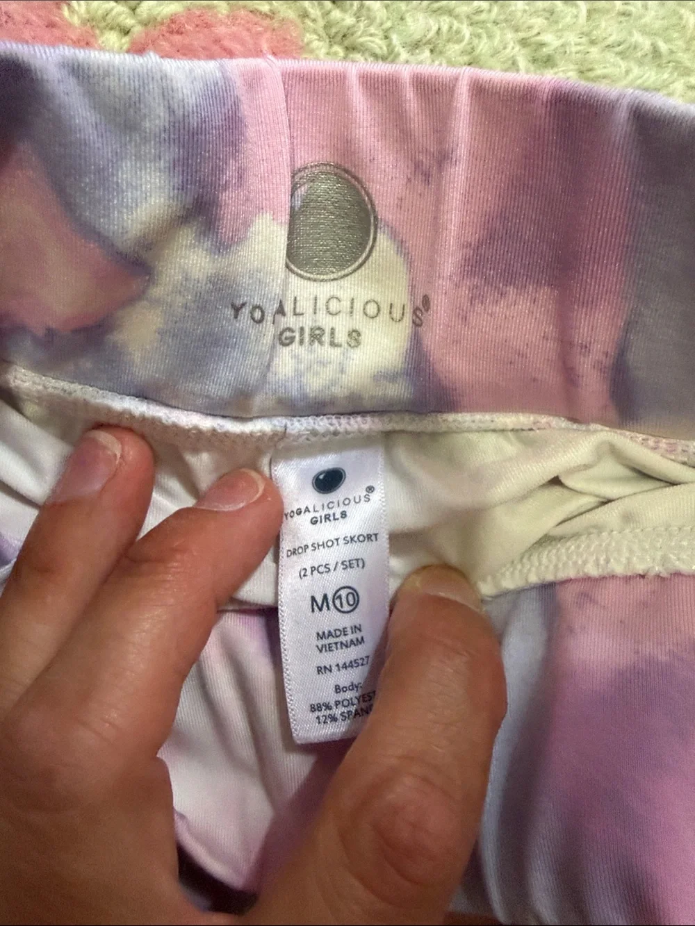 Girls Pink Sleeve less Top & Pastel Watercolor Skort Set
